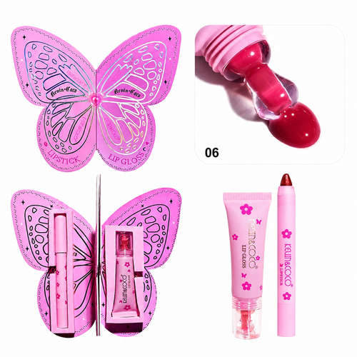 پک رژلب و لیپ گلاس پروانه ای کوین اند کوکو